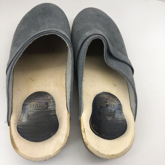 Gray Suede Women's Clogs - Picture 9 of 12